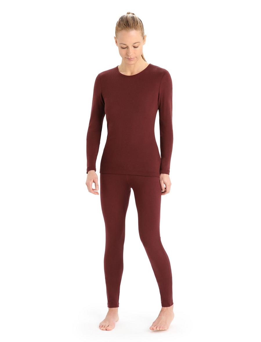 Icebreaker Merino 175 Everyday Long Sleeve Crewe Thermal Top Női Base Layers Piros | HU 1910OKIR